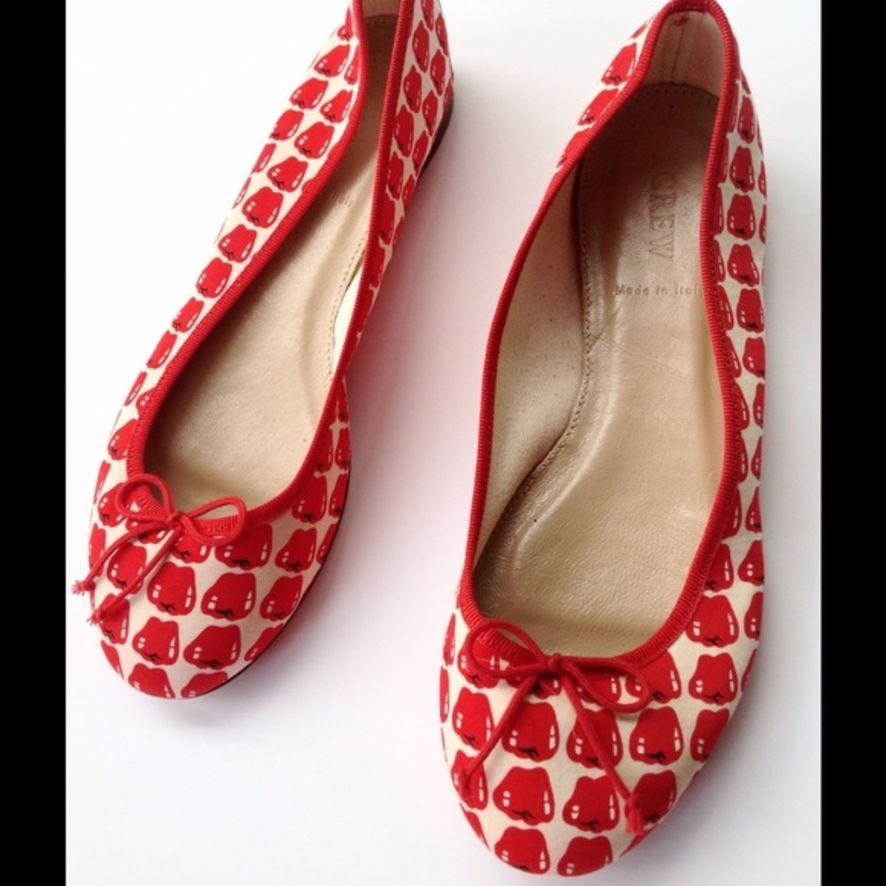 J Crew Red Apple Flats NWOT